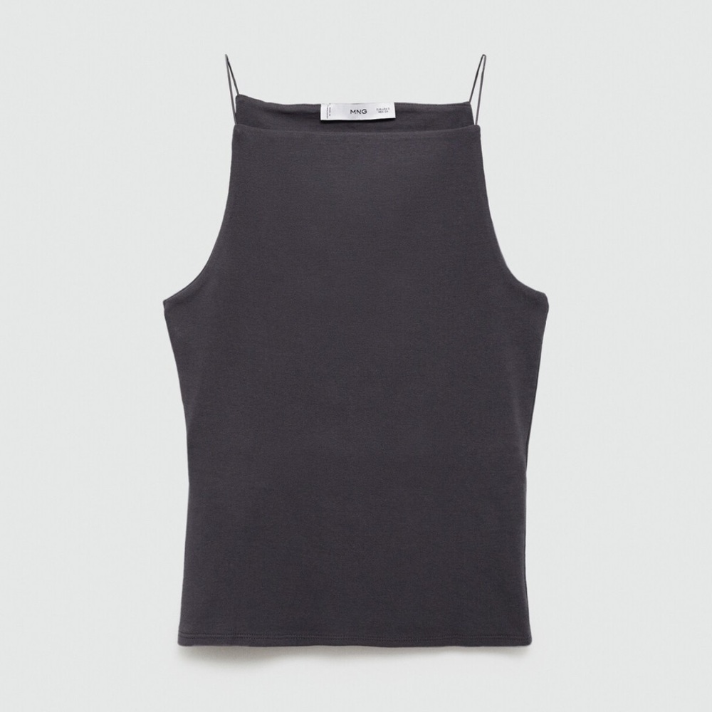 MANGO FITTED HALTER-NECK TOP